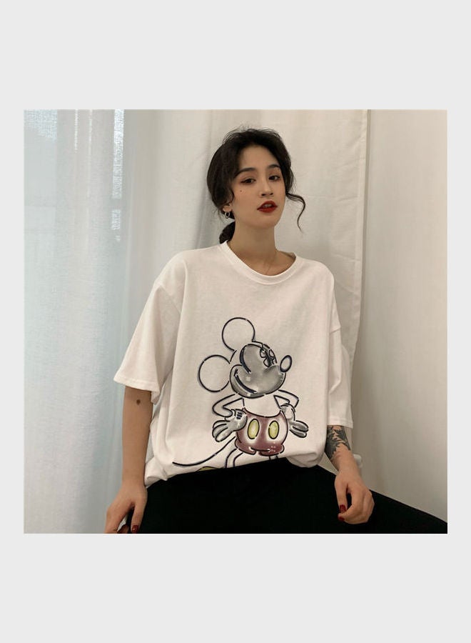Mickey Mouse Printed T-Shirt White