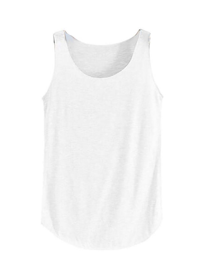 Women Summer Solid Colour Vest Sleeveless Blouse Loose Tank Top T-Shirt Blue + Grey