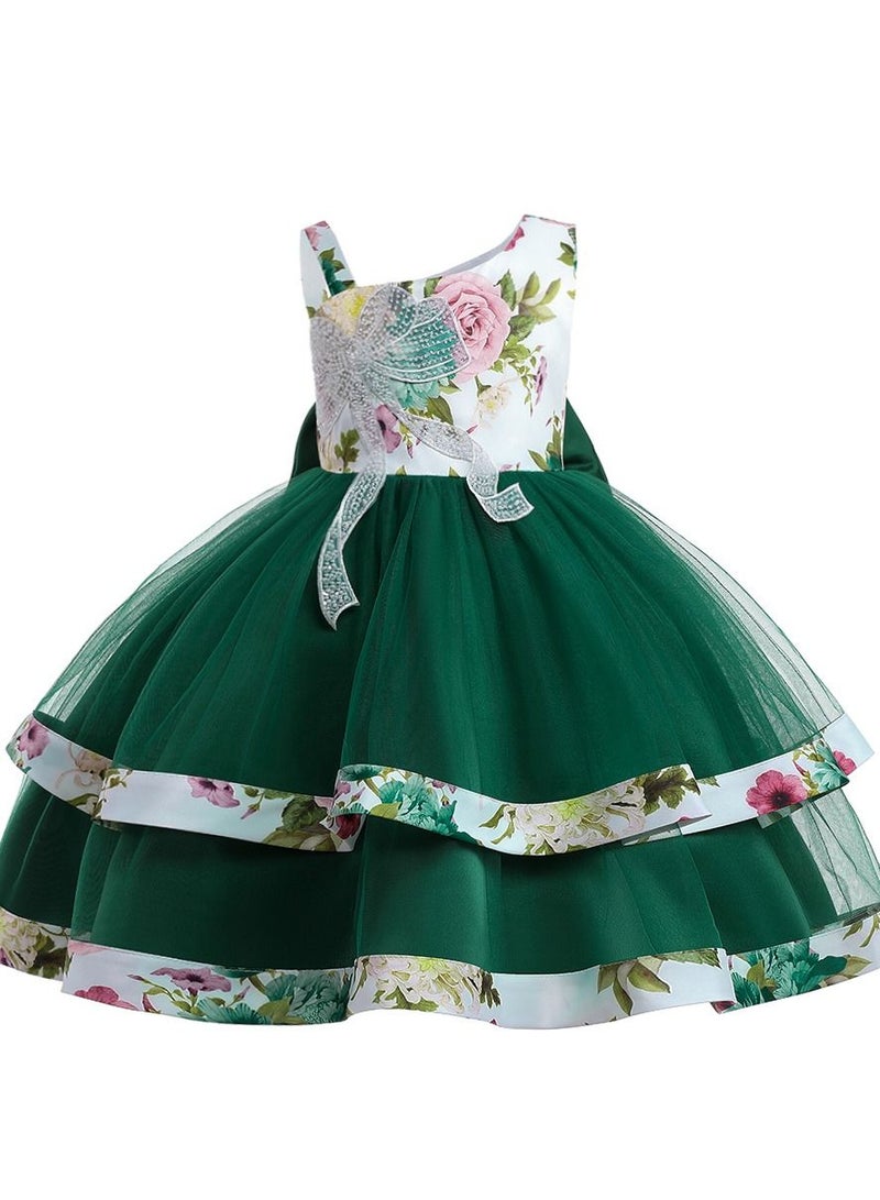 Sequins Flower Mesh Dress