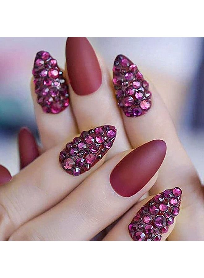 1620Pcs Flat Back Pink Nail Rhinestones Rose Ab Rhinestones For Nails Nail Crystal Rhinestones For Acrylic Nails Gems Glass Beads Stones For Nails