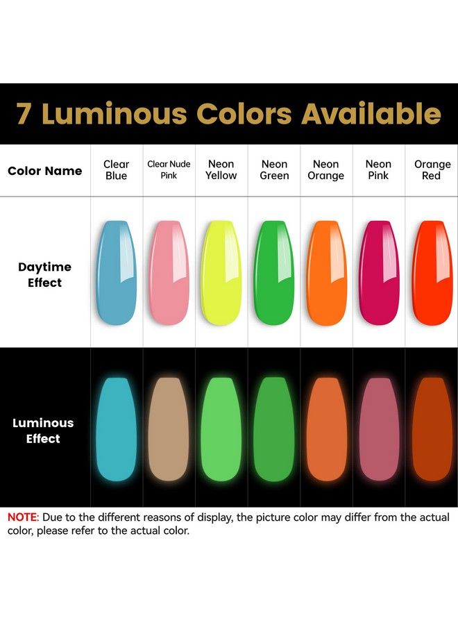 Glow In The Dark Gel Nail Polish1 Pcs 15Ml Neon Pink Luminous Glow Effect Soak Off Uv Nail Gelfluorescent Bright Manicure Gel Polish