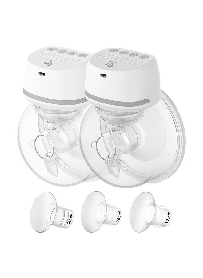 Double Wearable Cordless Breast Pump White 2 Pumps