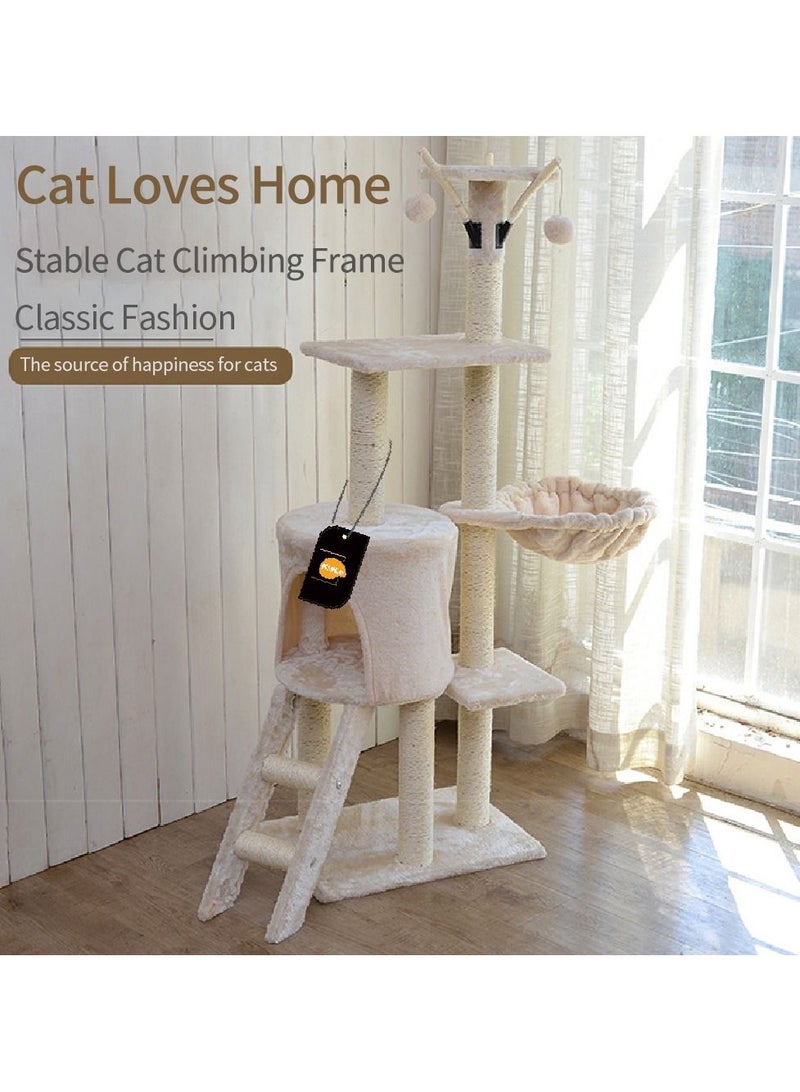 Living Equipment Cat Play Tower Cat Toy Multi Level Platform Cat Tree Sisal Pillar Large Cat Climbing Frame Cat Nest Luxury Cat Scratch Post Cat Tree