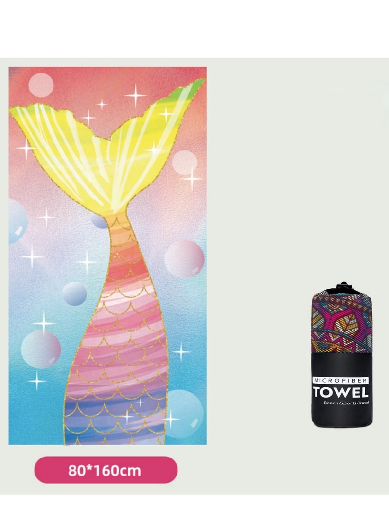 Microfiber Beach Towel,Quick Fast Dry Super Bath Towels Absorbent Blanket,Suitable For Travel,Camping,Pool