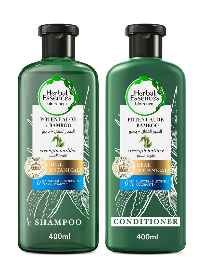 Sulfate Free Potent Aloe Bamboo Shampoo 400ml and Conditioner 400ml