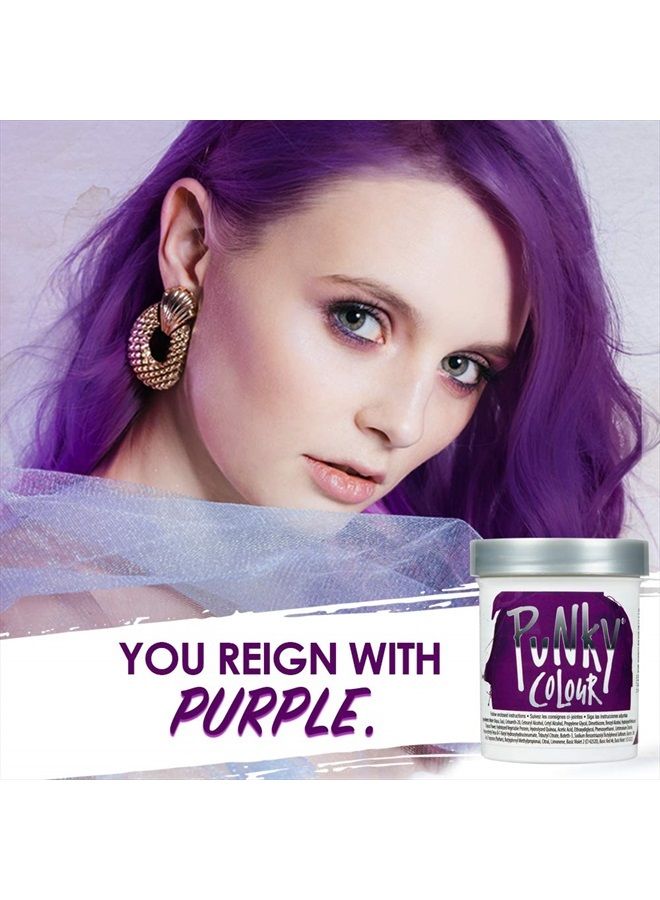 Purple Semi Permanent Conditioning Hair Color, Non-Damaging Hair Dye, Vegan, PPD and Paraben Free, Transforms to Vibrant Hair Color, Easy To Use and Apply Hair Tint, lasts up to 35 washes, 3.5oz
