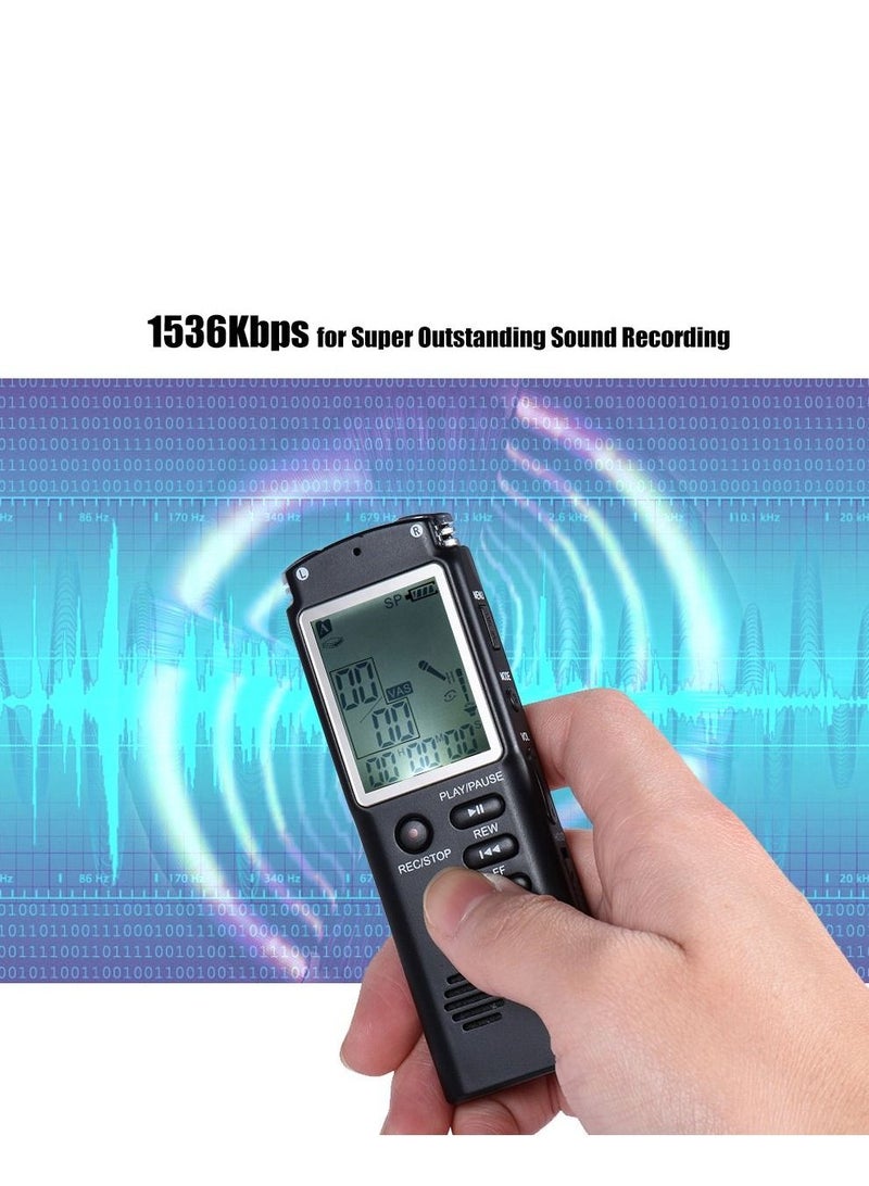 8GB Audio Voice Recorder MP3 Music Player Dictaphone Voice Activate(VAR) A-B Repeating Telephone Conversation Recording