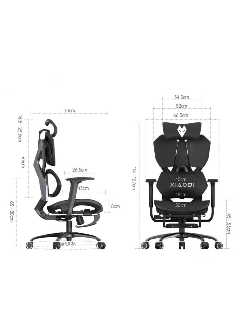 Dazzle - Gaming Chair - Office Chair - Black/Yellow (Headrest with lift & rotate adjustment, fiber separate backrest, S shape lumbar support, 5D armrest, sliding seating, gravity sensing mechani