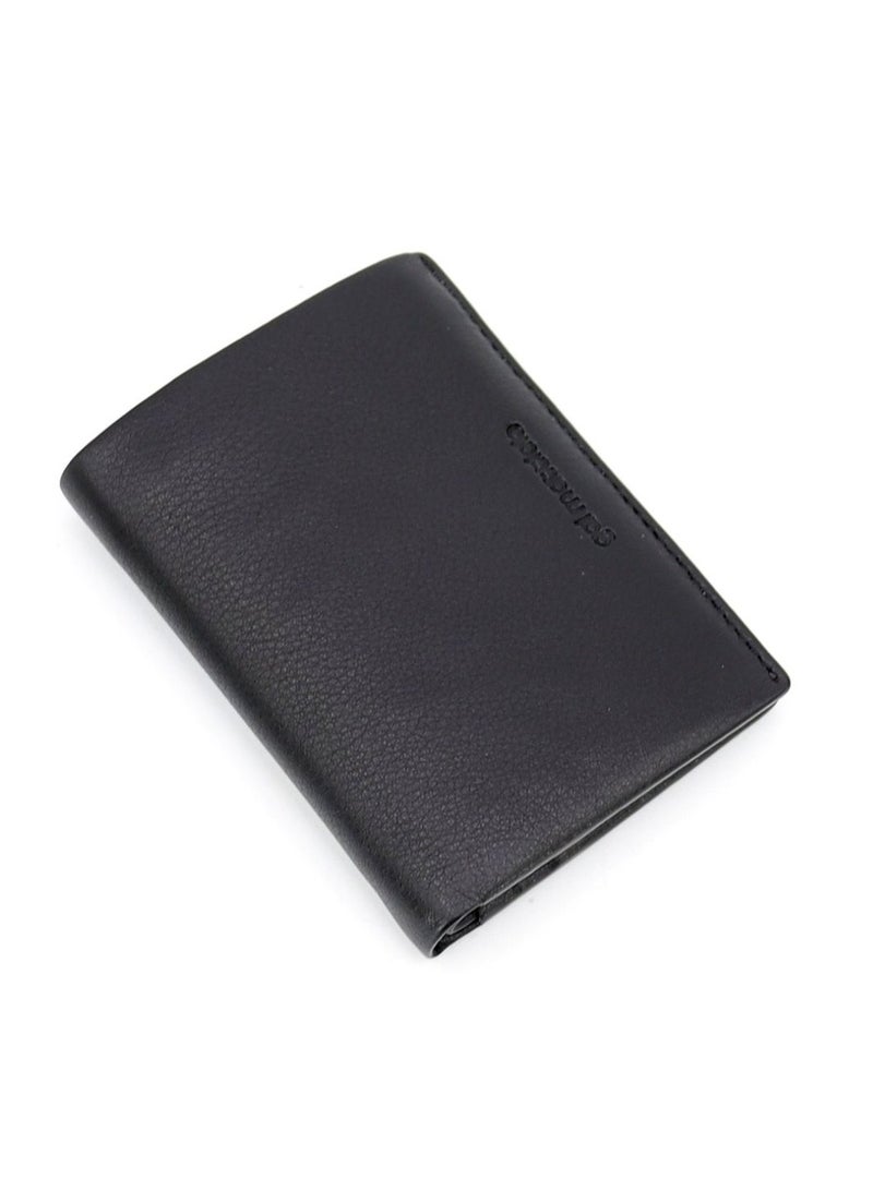 Gai Mattiolo Wallet for Men – Black Slim Leather Wallet with Card ID, Credit Card & Cash Holder – Nappa Leather