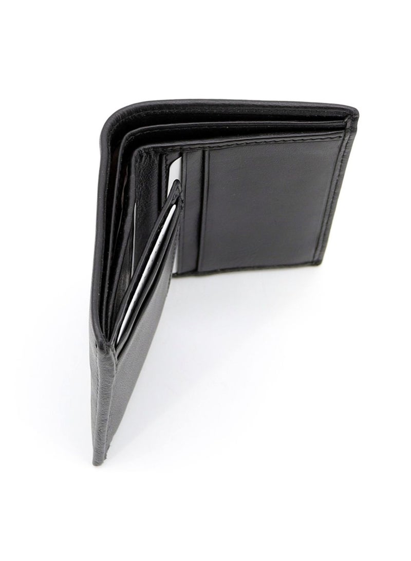 Gai Mattiolo Wallet for Men – Black Slim Leather Wallet with Card ID, Credit Card & Cash Holder – Nappa Leather