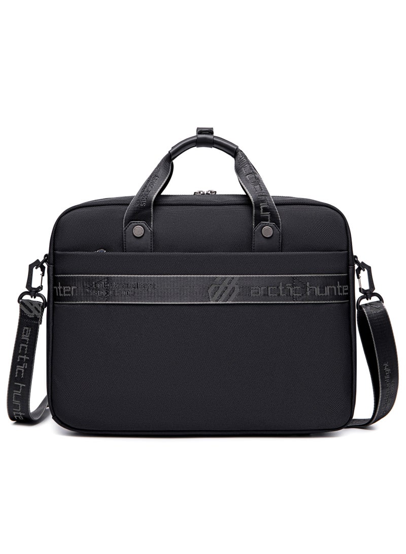 Office Laptop Bag Water Resistant Anti Theft Messenger Bag 15.6 inch with 4 Zipper Pockets and Adjustable Shoulder Strap Sling Bag for Men and Women GW00017 Black