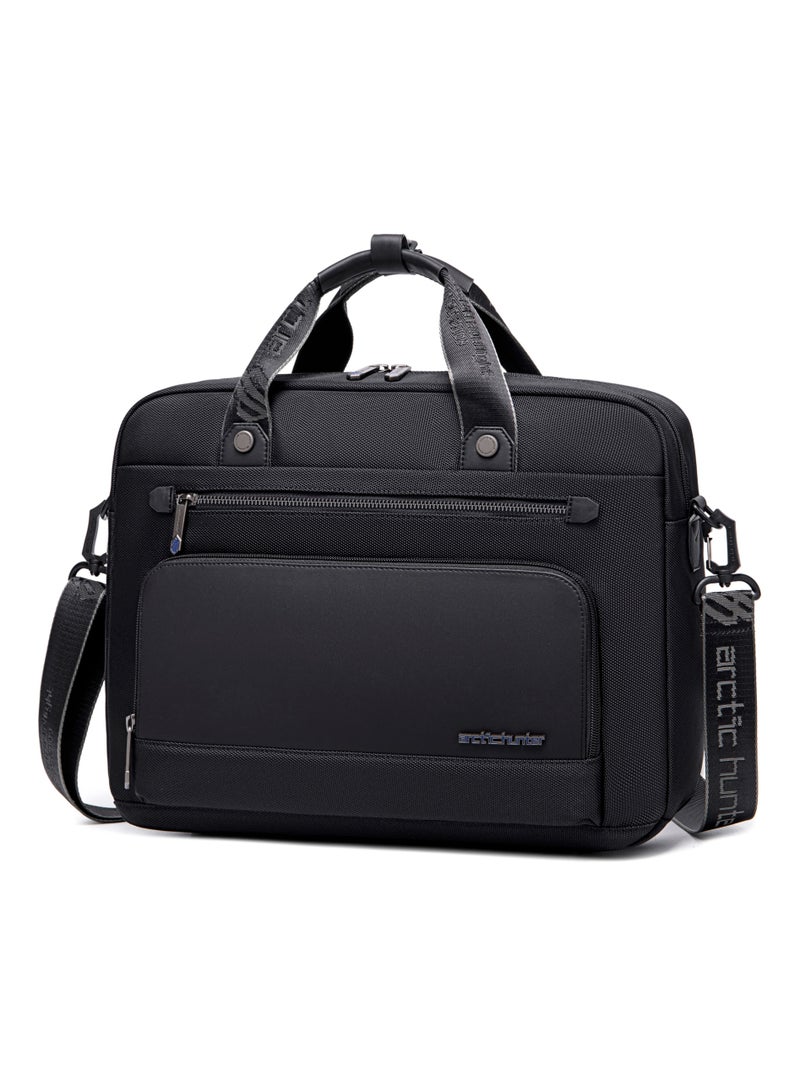 Office Laptop Bag Water Resistant Anti Theft Messenger Bag 15.6 inch with 4 Zipper Pockets and Adjustable Shoulder Strap Sling Bag for Men and Women GW00017 Black