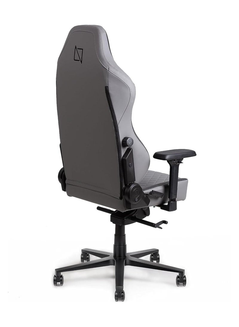 Navodesk APEX Chair Premium Leather Ergonomic Chair for Gaming Office Reclining High Back Chair with 4D Metal Armrest Magnetic Memory Foam Headrest And Lumbar Support  ULTIMATE GREY