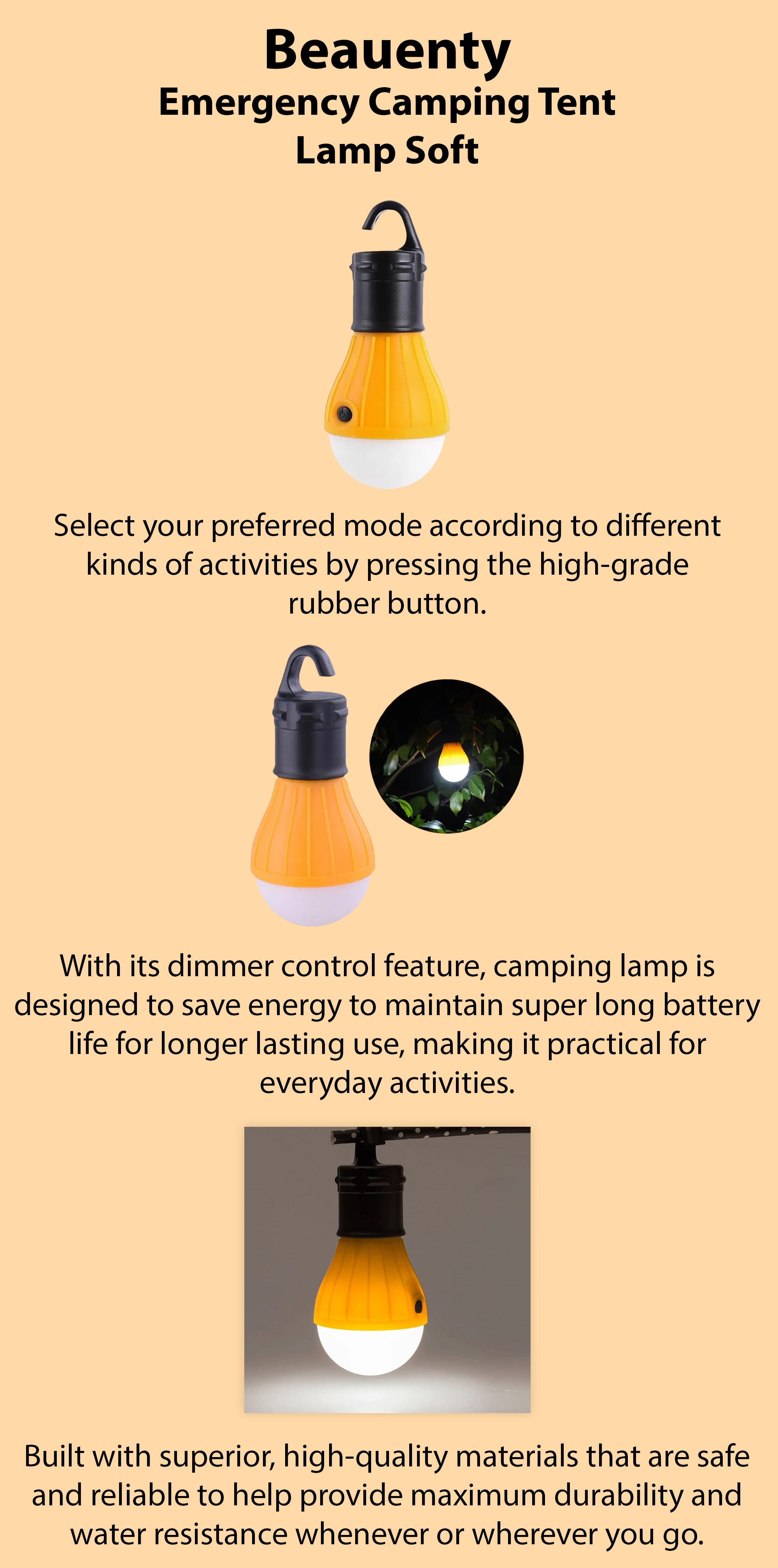 Emergency Camping Tent Lamp Soft 5x18cm