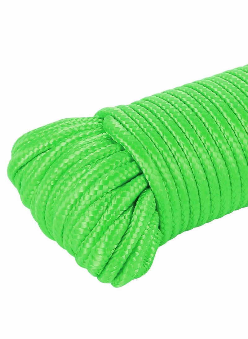 Nylon Poly Rope Flag Pole Polypropylene Clothes Line Camping Utility Good for Tie Pull Swing Climb Knot (10 M Length 10 mm Width 2Pcs Green)
