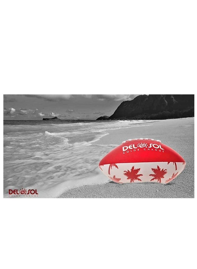 DelSol Football  Waterproof  In Neoprene Cover Color Changing Comfort Grip for Throwing Spend a Sunny Day Throwing Touchdowns Custom Design  Soft Touch  Red 1 Pc