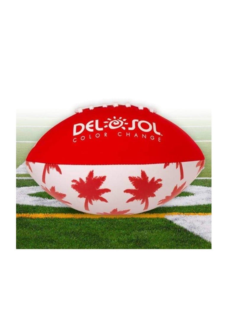 DelSol Football  Waterproof  In Neoprene Cover Color Changing Comfort Grip for Throwing Spend a Sunny Day Throwing Touchdowns Custom Design  Soft Touch  Red 1 Pc