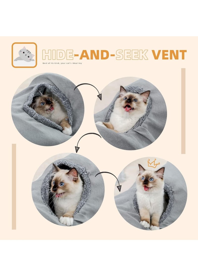 Cat Tunnel 130 cm Long Cat Toys Collapsible Tunnel 30 cm in Diameter Large Cat Tube for Big Cat,Rabbits and Puppy- Large