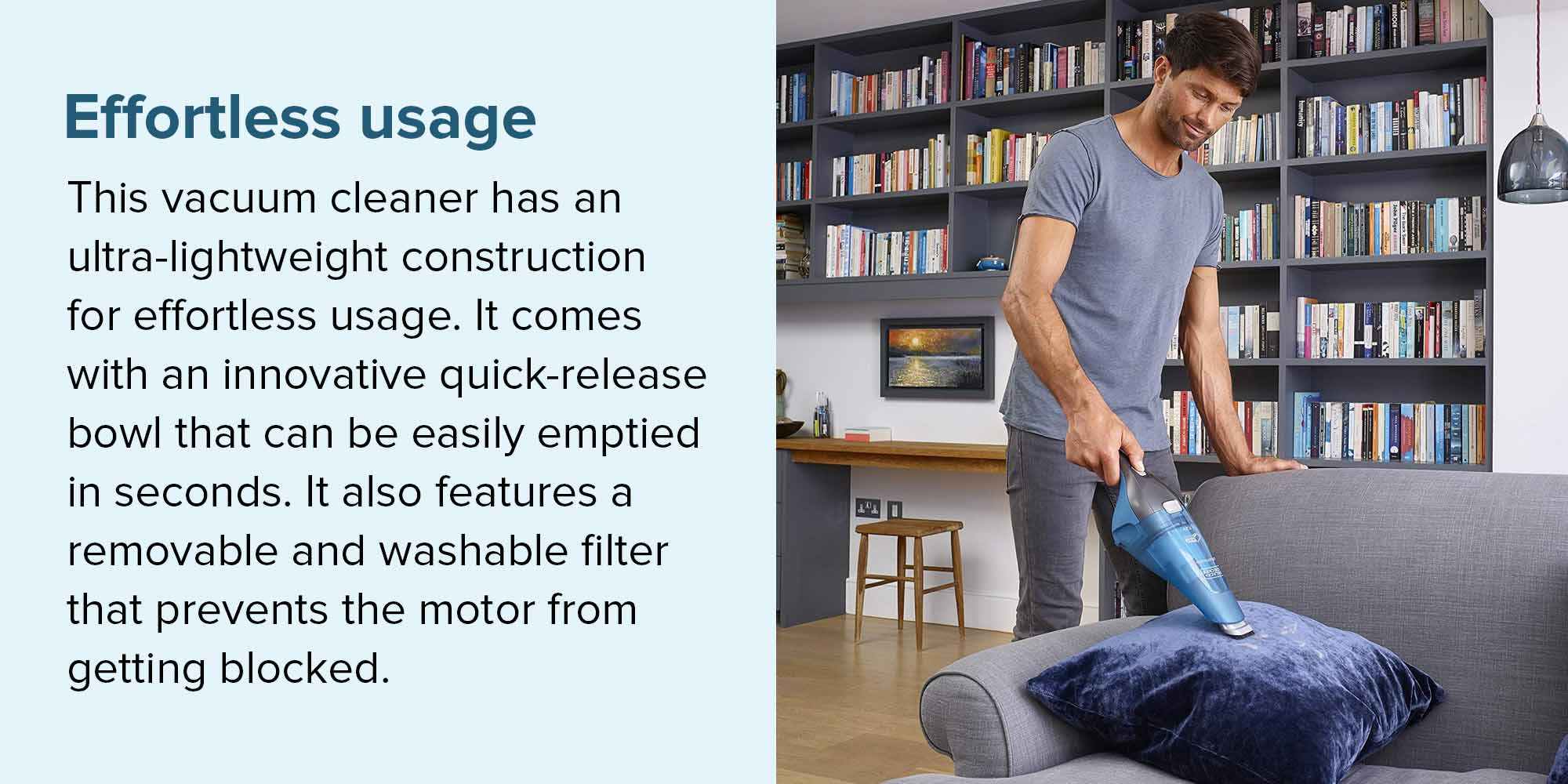 Cordless Dustbuster Handheld Vacuum Cleaner, Wet & Dry, 7.2V 1.5Ah Li-Ion Battery, 385ml Capacity, Includes Charger Base, 385 ml 10.8 W WDC215WA-B5 Blue/Grey