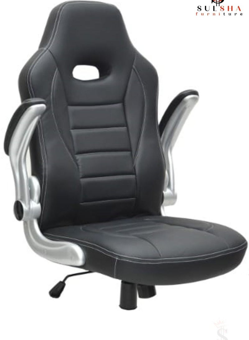 Executive Ergonomic Computer Desk Chair for Office and Gaming with headrest back comfort and lumbar support Black