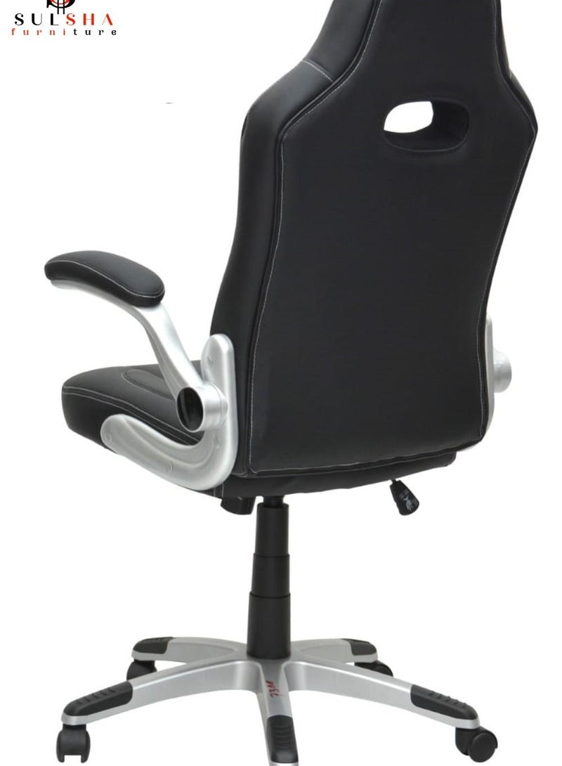 Executive Ergonomic Computer Desk Chair for Office and Gaming with headrest back comfort and lumbar support Black