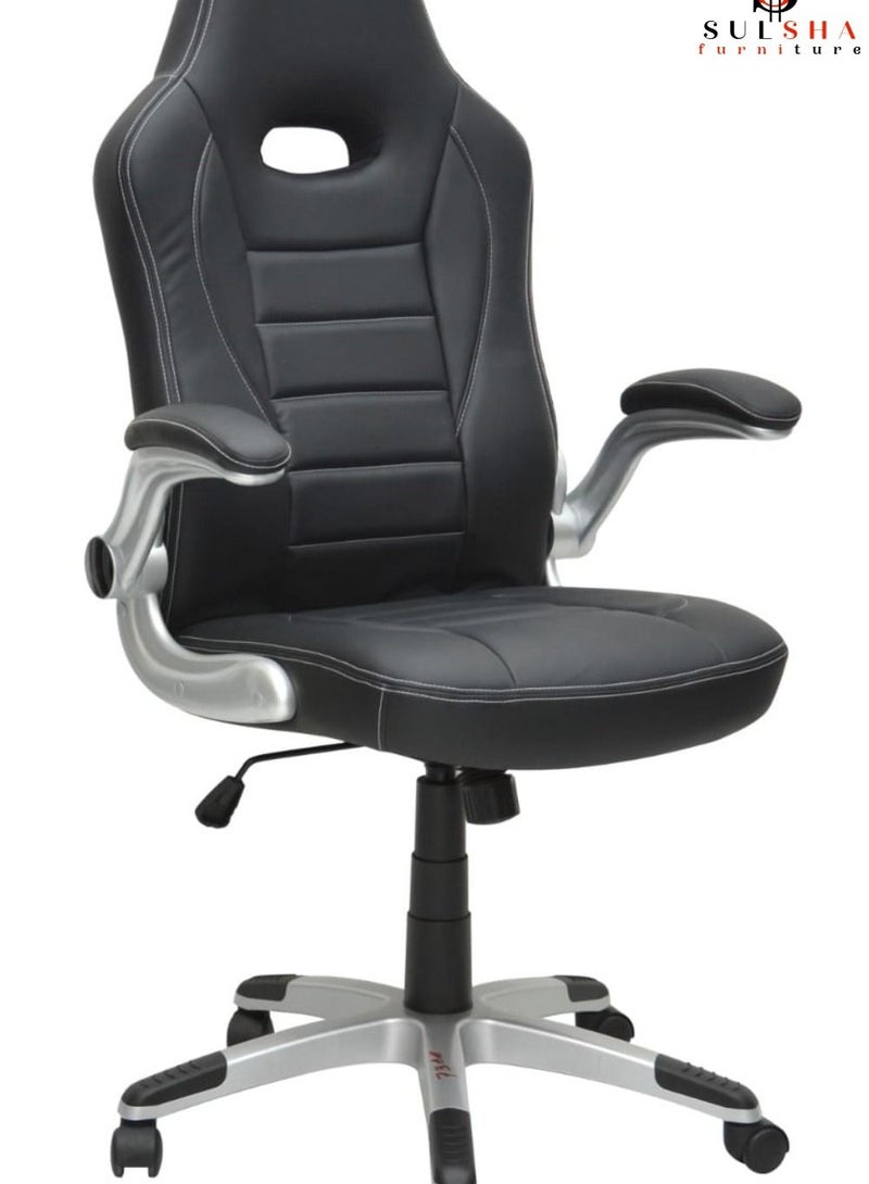 Executive Ergonomic Computer Desk Chair for Office and Gaming with headrest back comfort and lumbar support Black