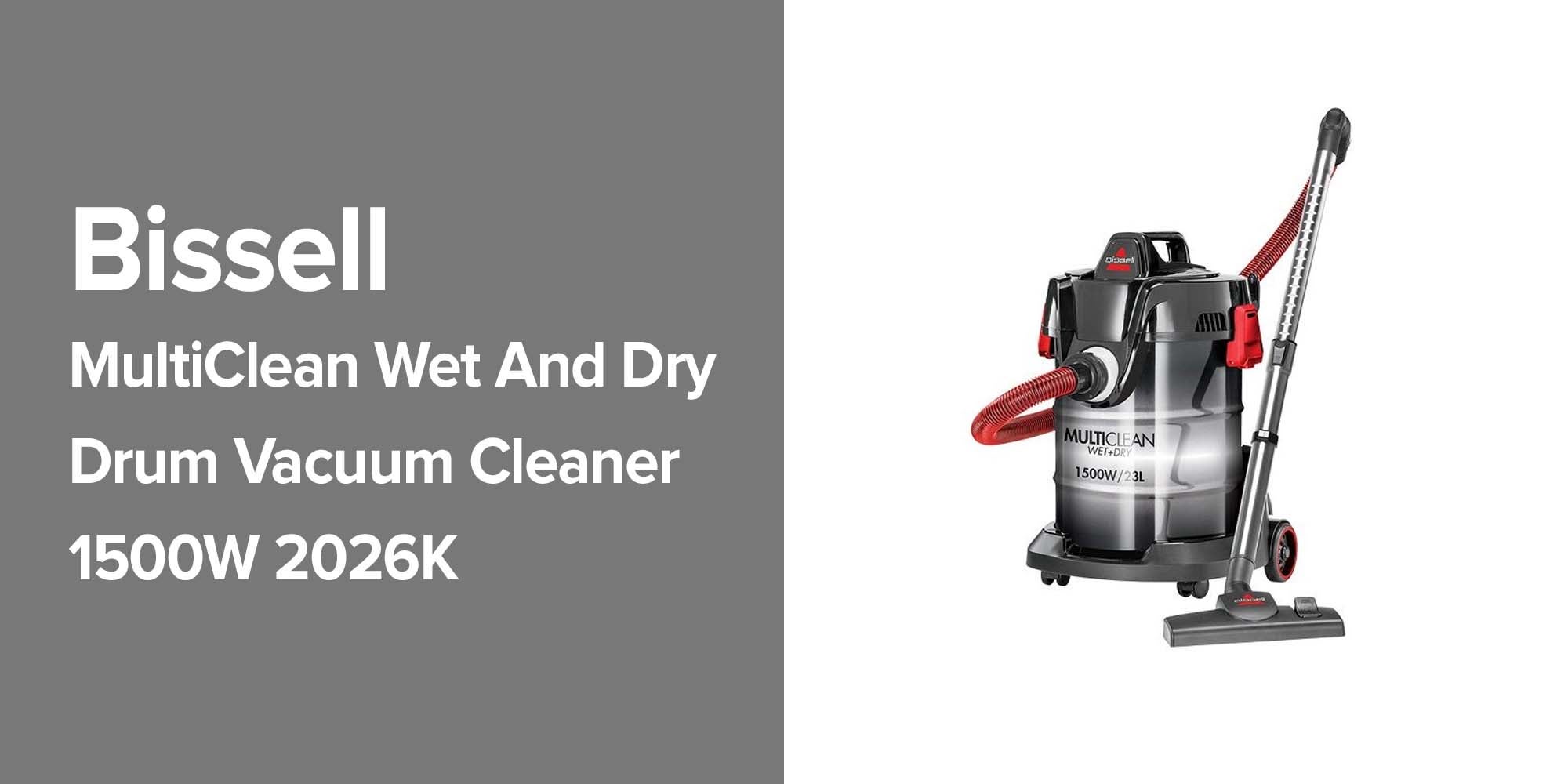 Drum MultiClean Wet & Dry Vacuum Cleaner: Specialized Tools for Vehicle and Garage Cleaning, Versatile Combination Floor Tool, Powerful 1500W Motor, Convenient Blower Mode, Suitable for Carpets and Hard Floors 1500 W 2026K Black/Mambo Red