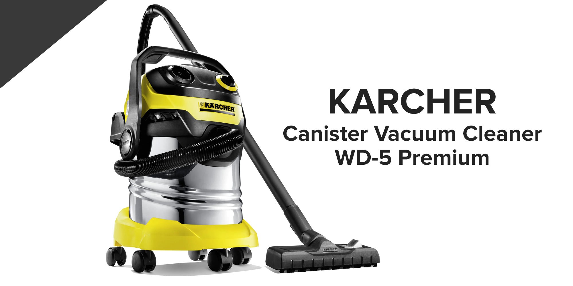 Canister Vacuum Cleaner 25 L 1100 W WD-5 Premium Black/Yellow/Silver