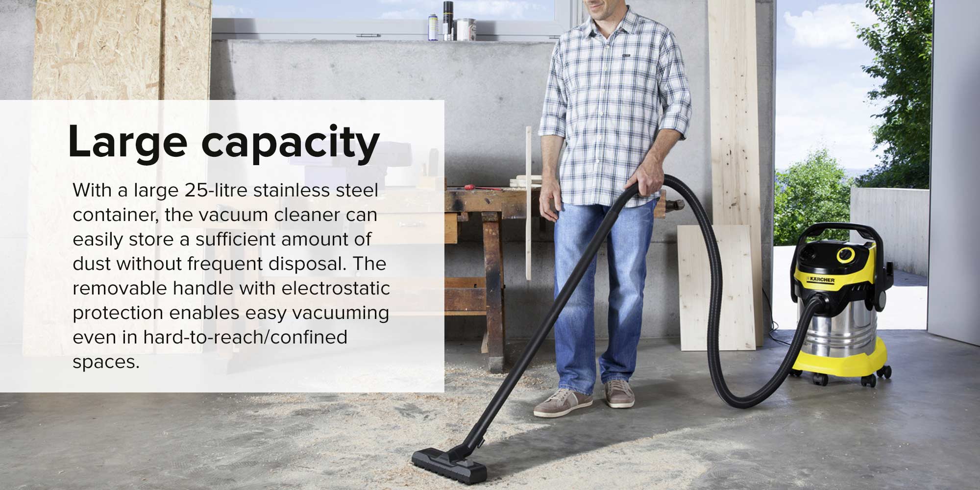 Canister Vacuum Cleaner 25 L 1100 W WD-5 Premium Black/Yellow/Silver