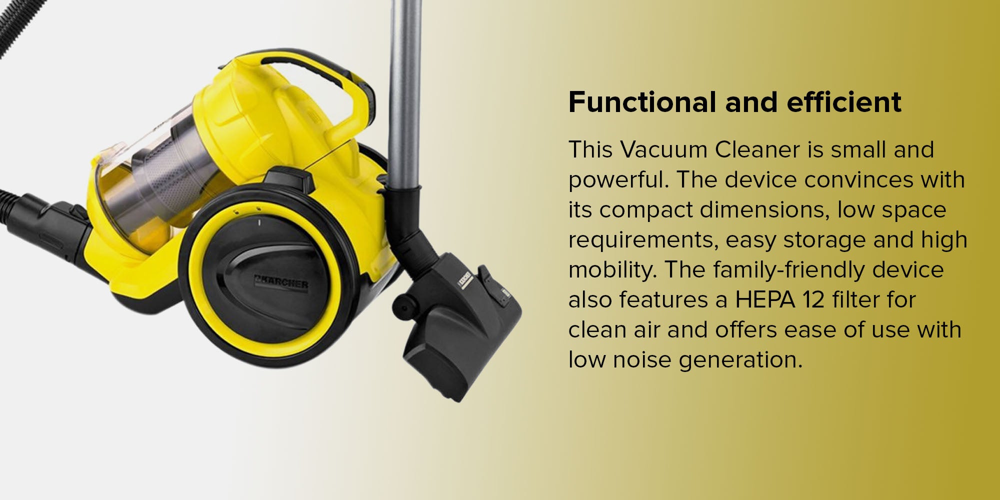 Vacuum Cleaner 0.9 L VC 3 Plus Yellow/Black