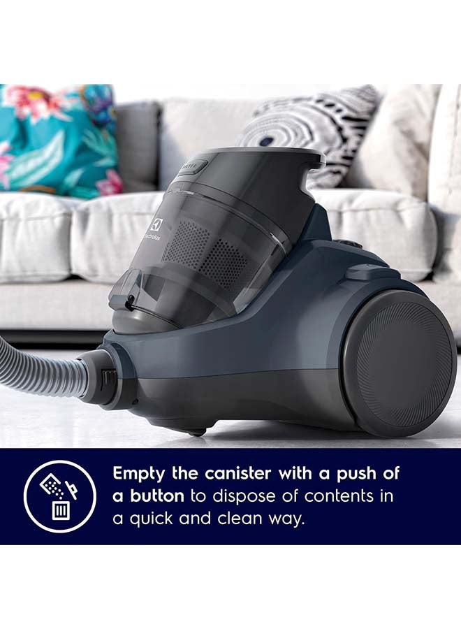 Canister Bagless Vacuum Cleaner With 4 Steps Filtration And Washable Filter For Pet Hair, Carpet, Tile, Hard Floor, 1.8L Dust Capacity, Easy Emptying With Single Button Release 2000 W EC41-2DB Denim Blue