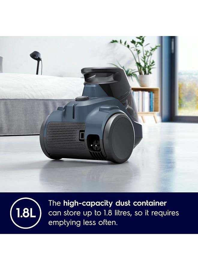 Canister Bagless Vacuum Cleaner With 4 Steps Filtration And Washable Filter For Pet Hair, Carpet, Tile, Hard Floor, 1.8L Dust Capacity, Easy Emptying With Single Button Release 2000 W EC41-2DB Denim Blue