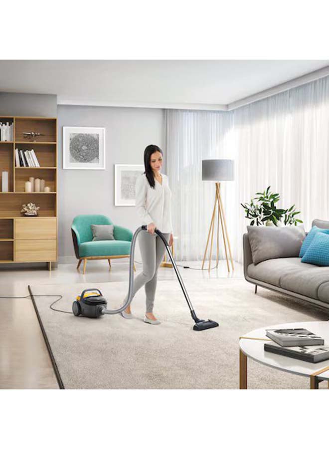 CompactGo Bagless Canister Vacuum Cleaner, Light Weight With 2-In-1 Performance Nozzle, Hygienic HEPA Filter For Clean And Healthy Home, Easy-Empty Dust Container, Ideal For Home 1500 W Z1230 Sunflower Yellow/Black