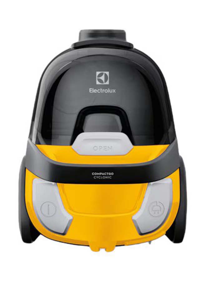 CompactGo Bagless Canister Vacuum Cleaner, Light Weight With 2-In-1 Performance Nozzle, Hygienic HEPA Filter For Clean And Healthy Home, Easy-Empty Dust Container, Ideal For Home 1500 W Z1230 Sunflower Yellow/Black