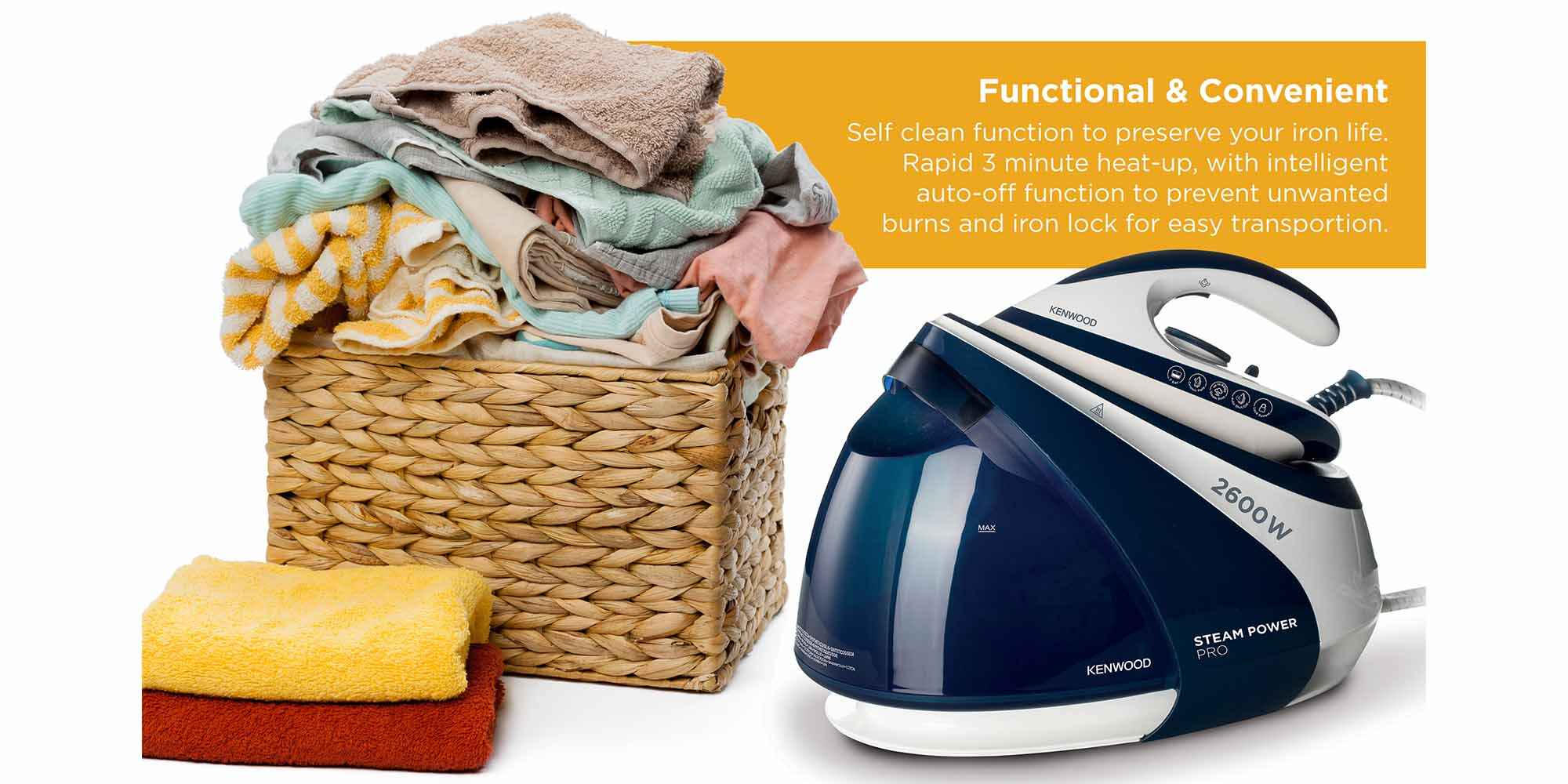 Steam Generator Iron with Boiler, 7 bar, Up to 600g/min steam shot 1.8 L 2600 W SSP70.000WB Blue/White