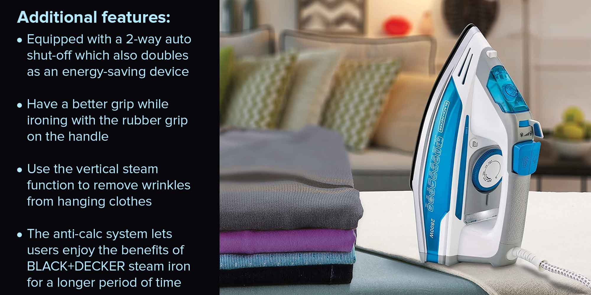 Steam Iron 330 ml 2800 W X2800-B5 Blue/White/Grey