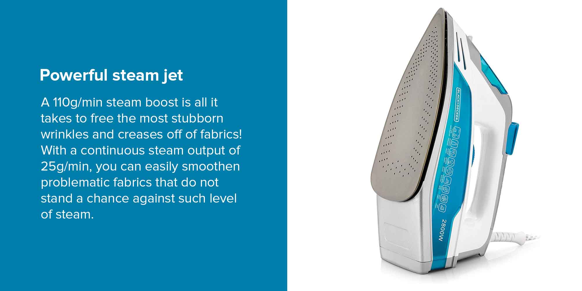 Steam Iron 330 ml 2800 W X2800-B5 Blue/White/Grey