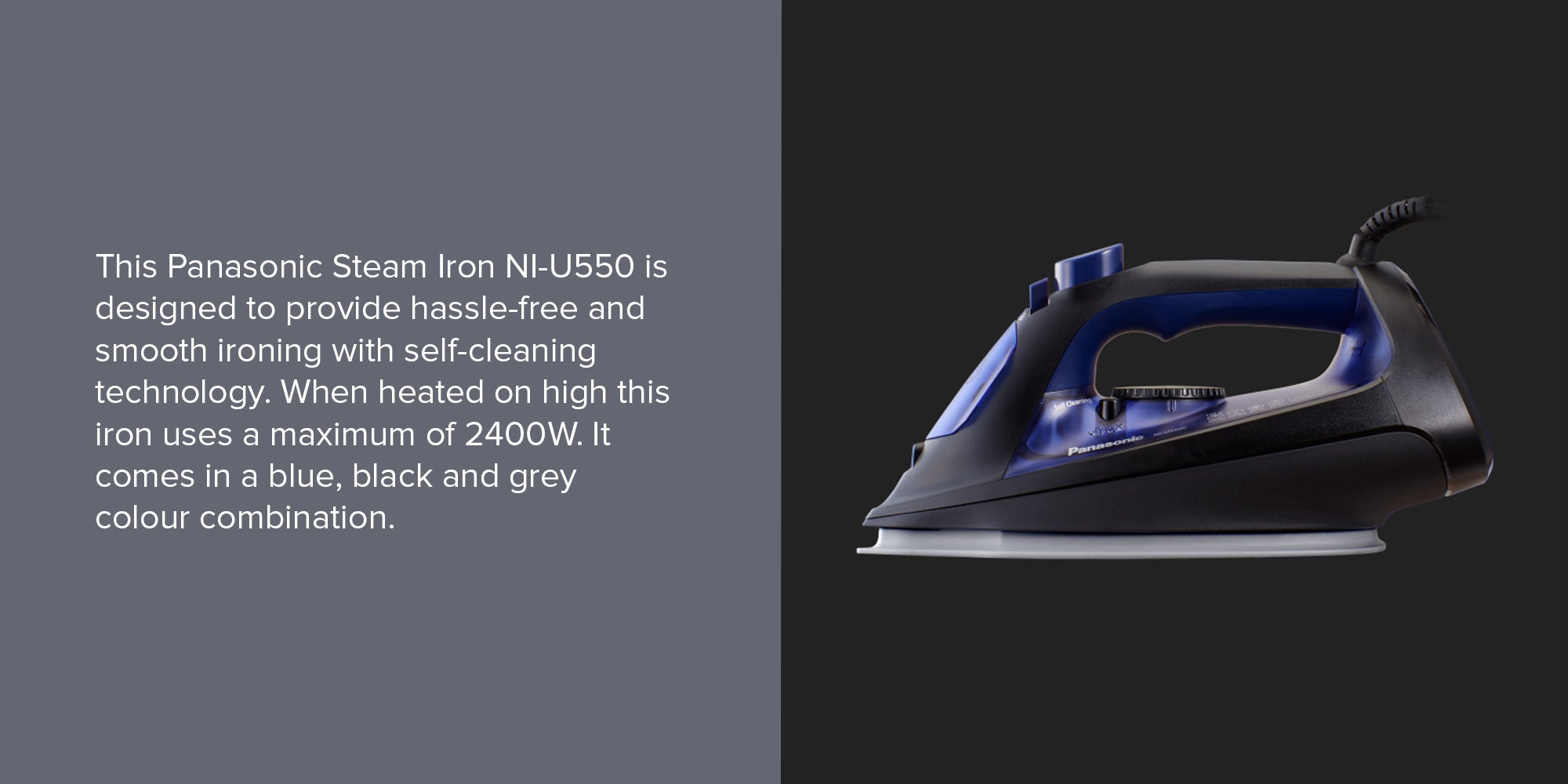 Steam Iron 2400 W NIU550 Blue/Black/Grey