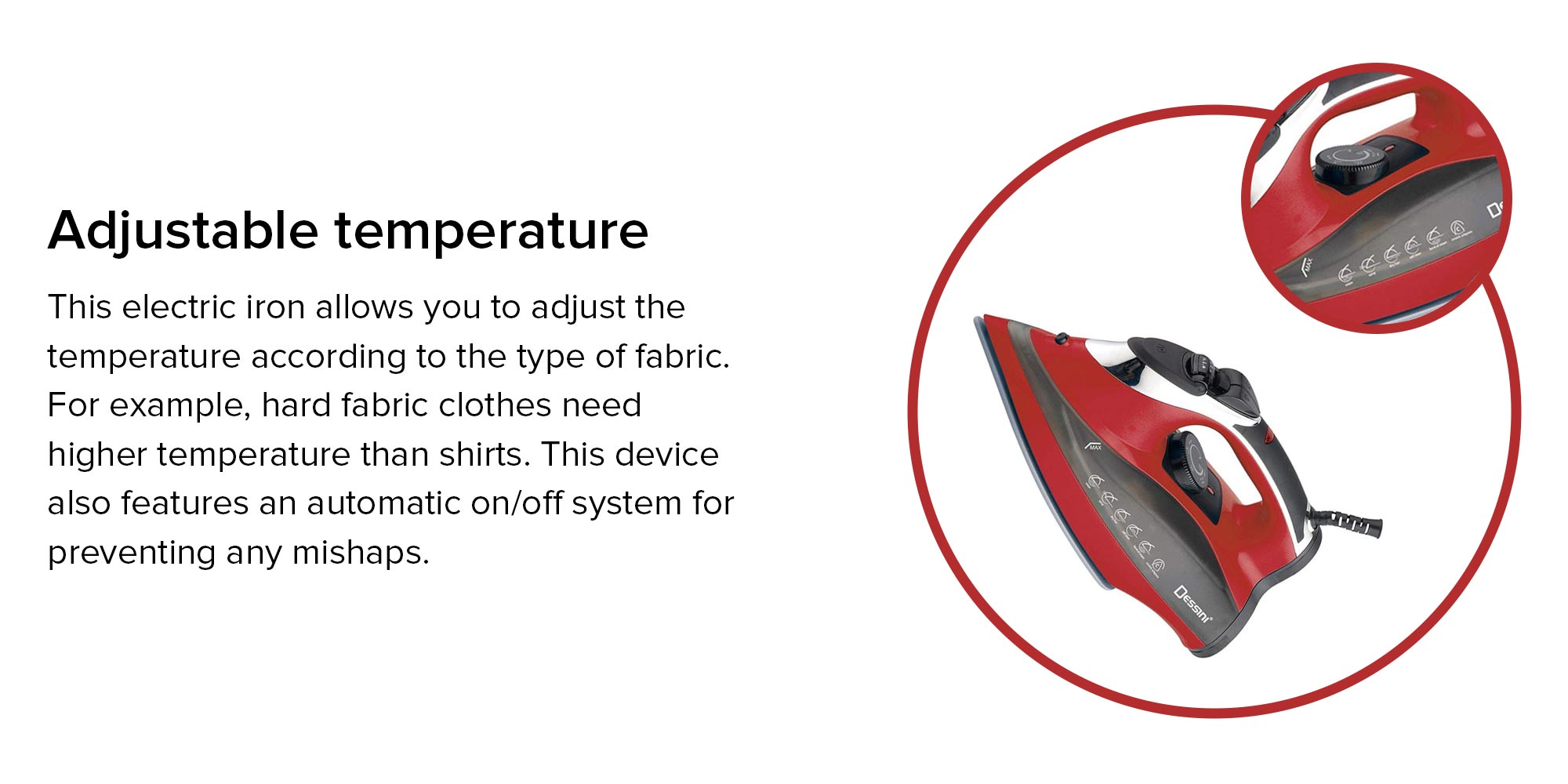 Electric Iron 220.0 W SI8008 Red/Black