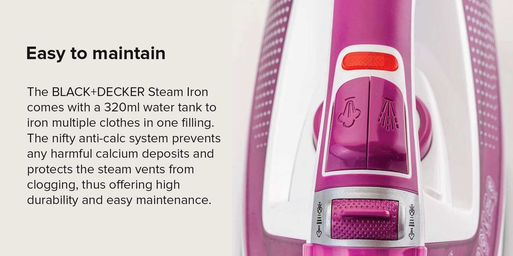 Steam Iron, Ceramic Soleplate, 2-Way Auto Shutoff, Variable Steam Control, Vertical Steam, Anti-Calc System, Self-Clean Function, 60g/min Boost, 320 ml 2400 W X2450-B5 Purple/White