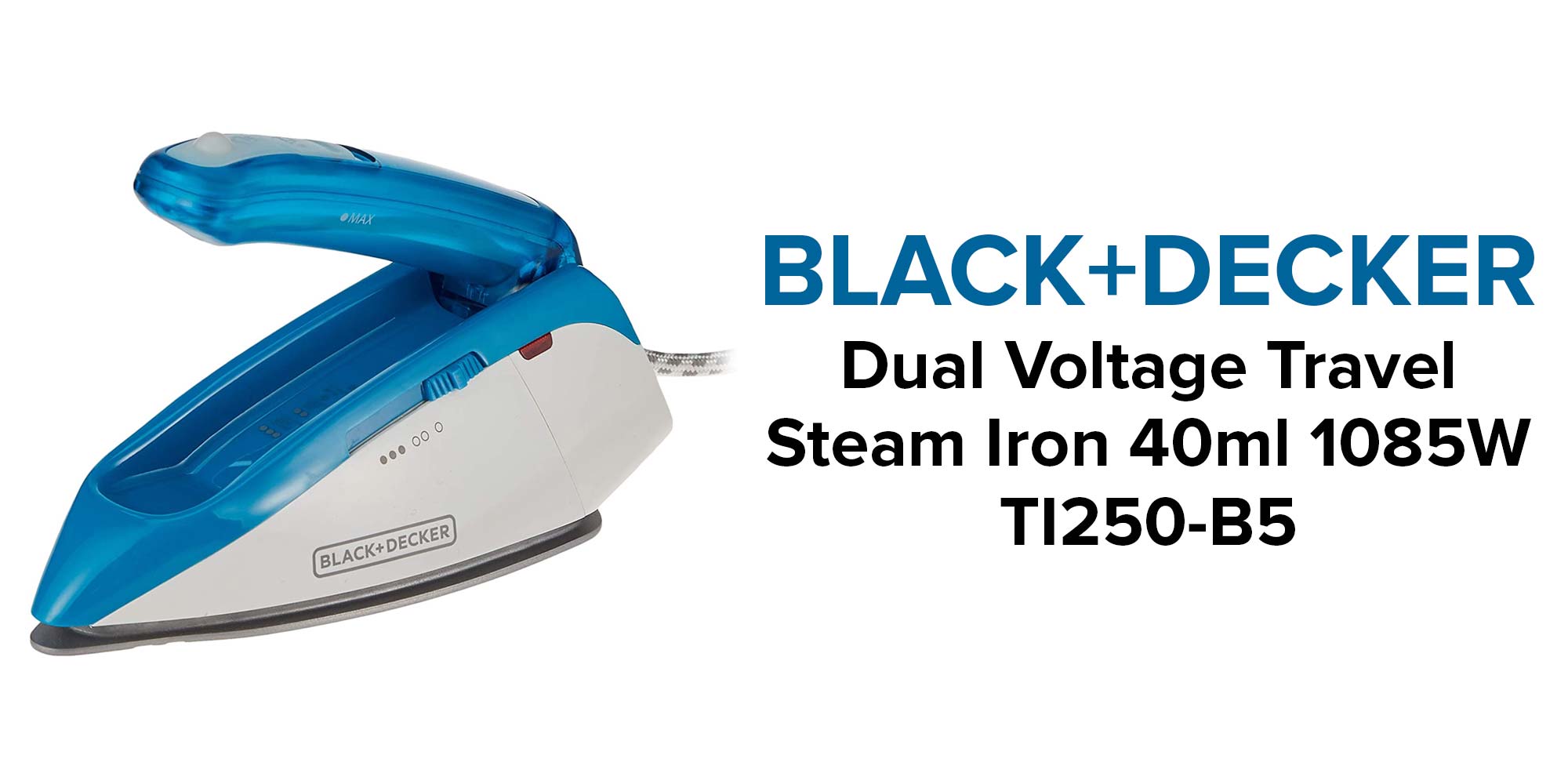 Dual Voltage Travel Steam Iron 40 ml 1085 W TI250-B5 Blue/White