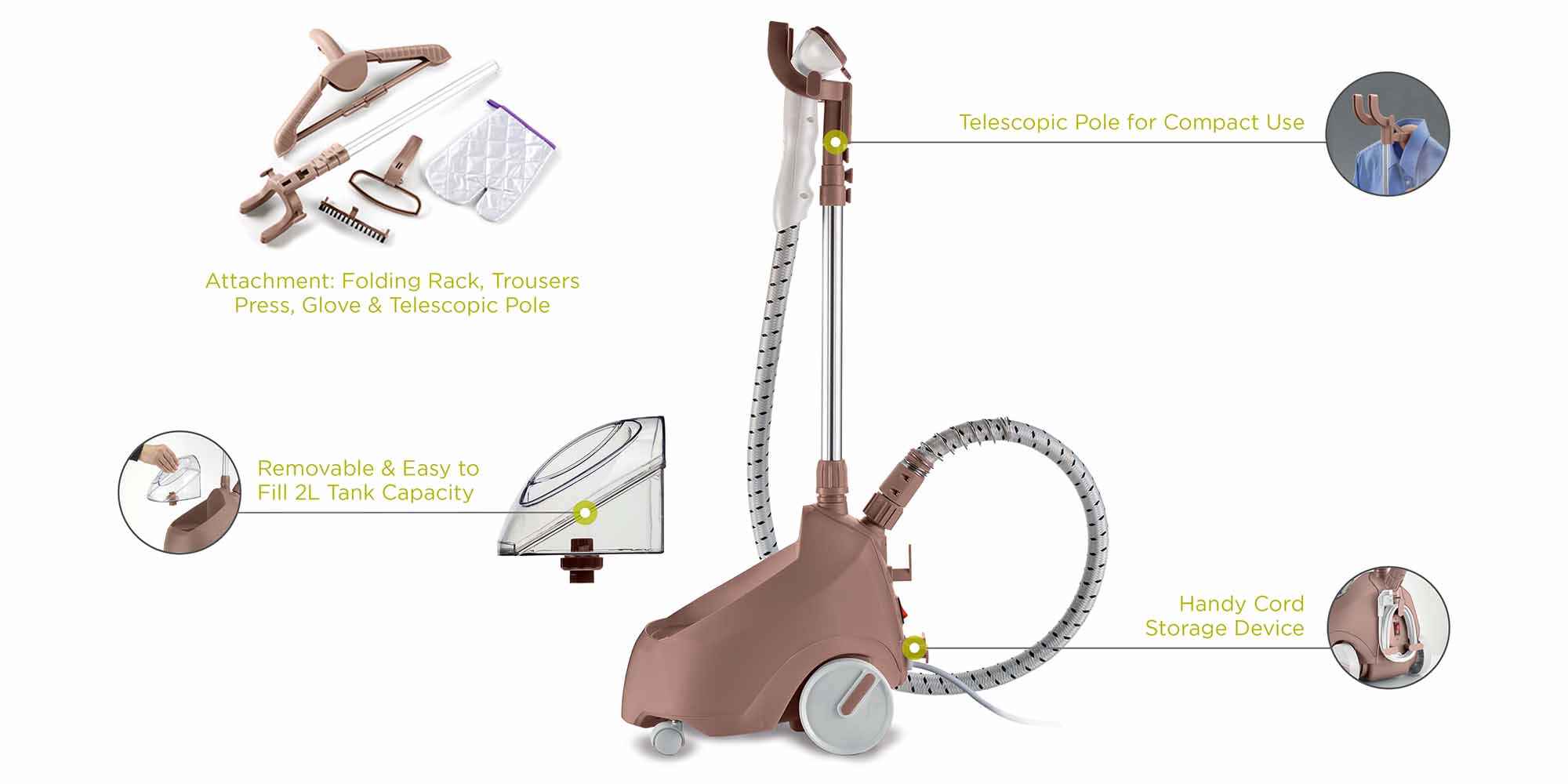 Garment Steamer 2 L 1500 W GSP65.500PK Pink