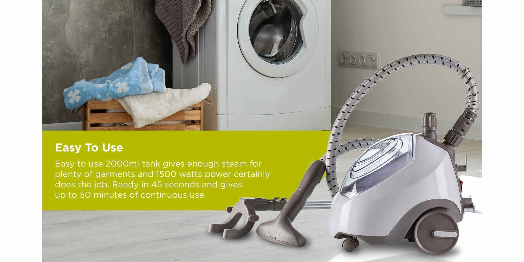 Garment Steamer, Folding Rack, Trouser Press, Glove, 2 L 1500 W GSP65.000WH White/Grey