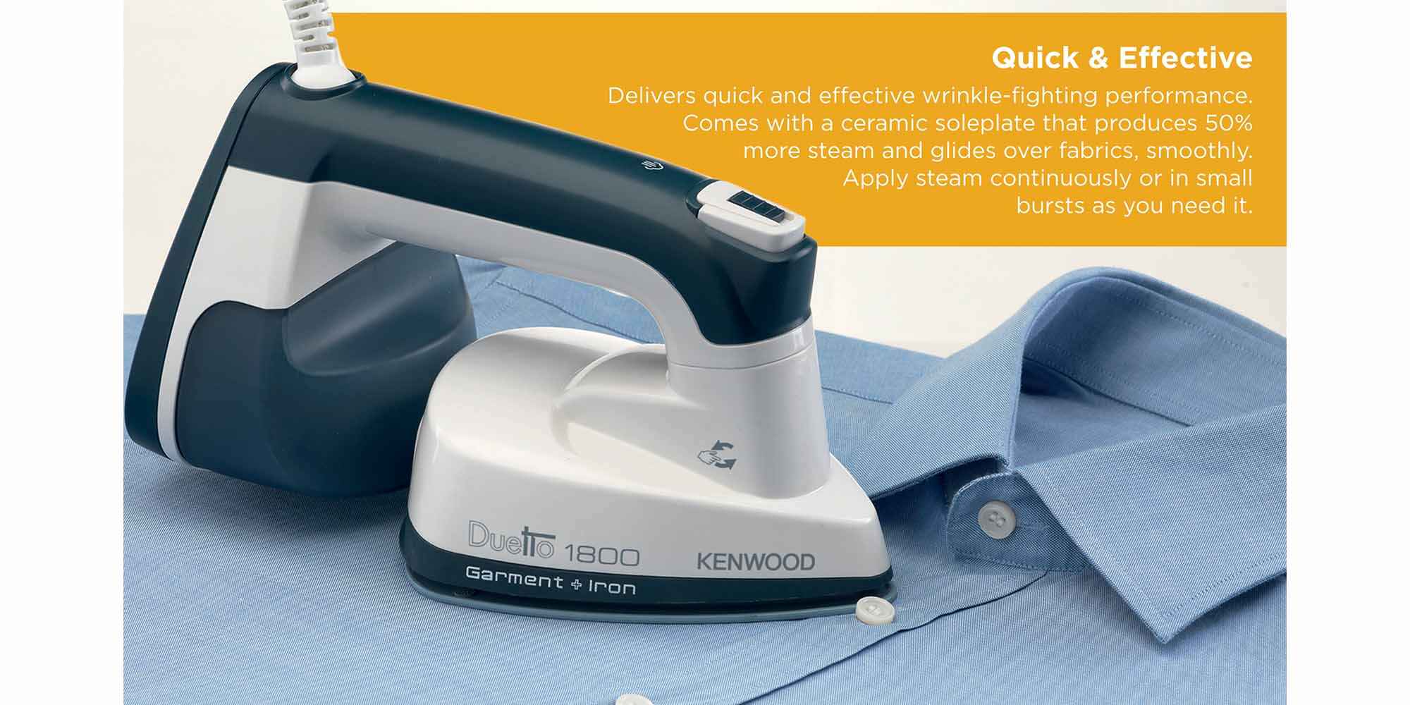 Garment Steamer With Iron 180ml 0.18 L 1000 W GSP40.000WB Blue/White