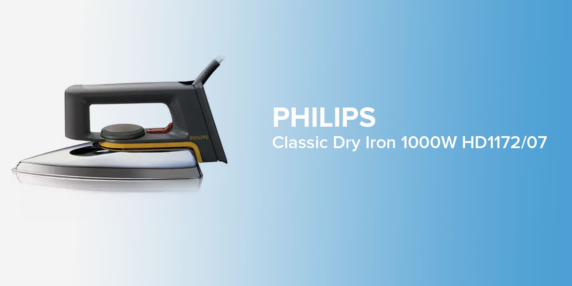 Classic Dry Iron 1000.0 W HD1172 / 07 Grey/Silver/Yellow