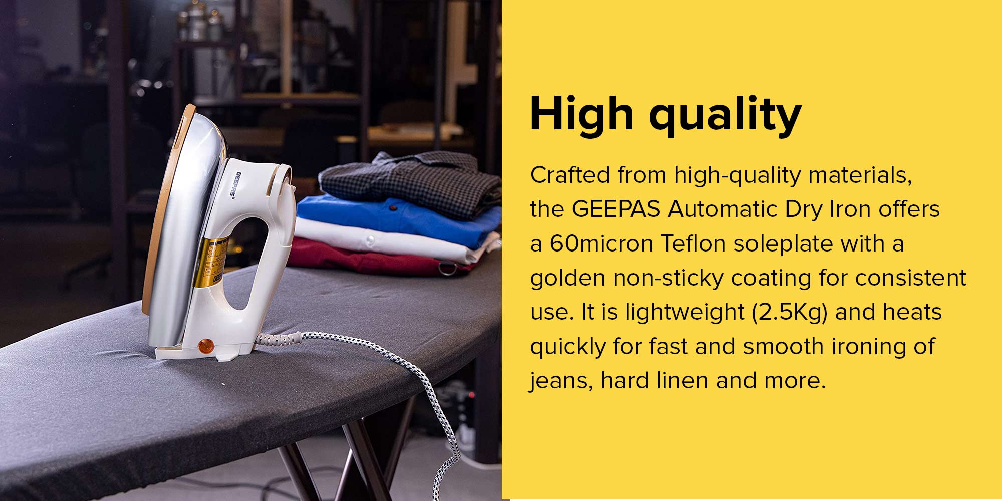 Automatic Dry Iron 1200.0 W GDI23011 White/Silver/Gold