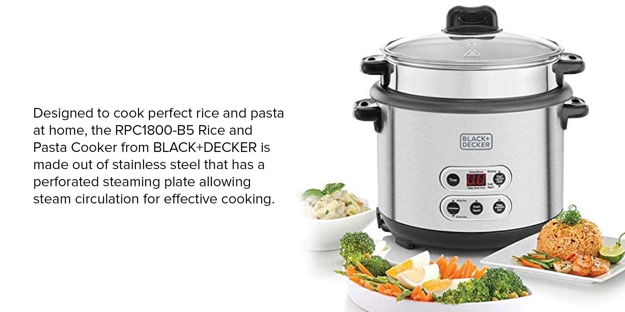 Rice And Pasta Cooker 1.8L RPC1800-B5 Silver/Black