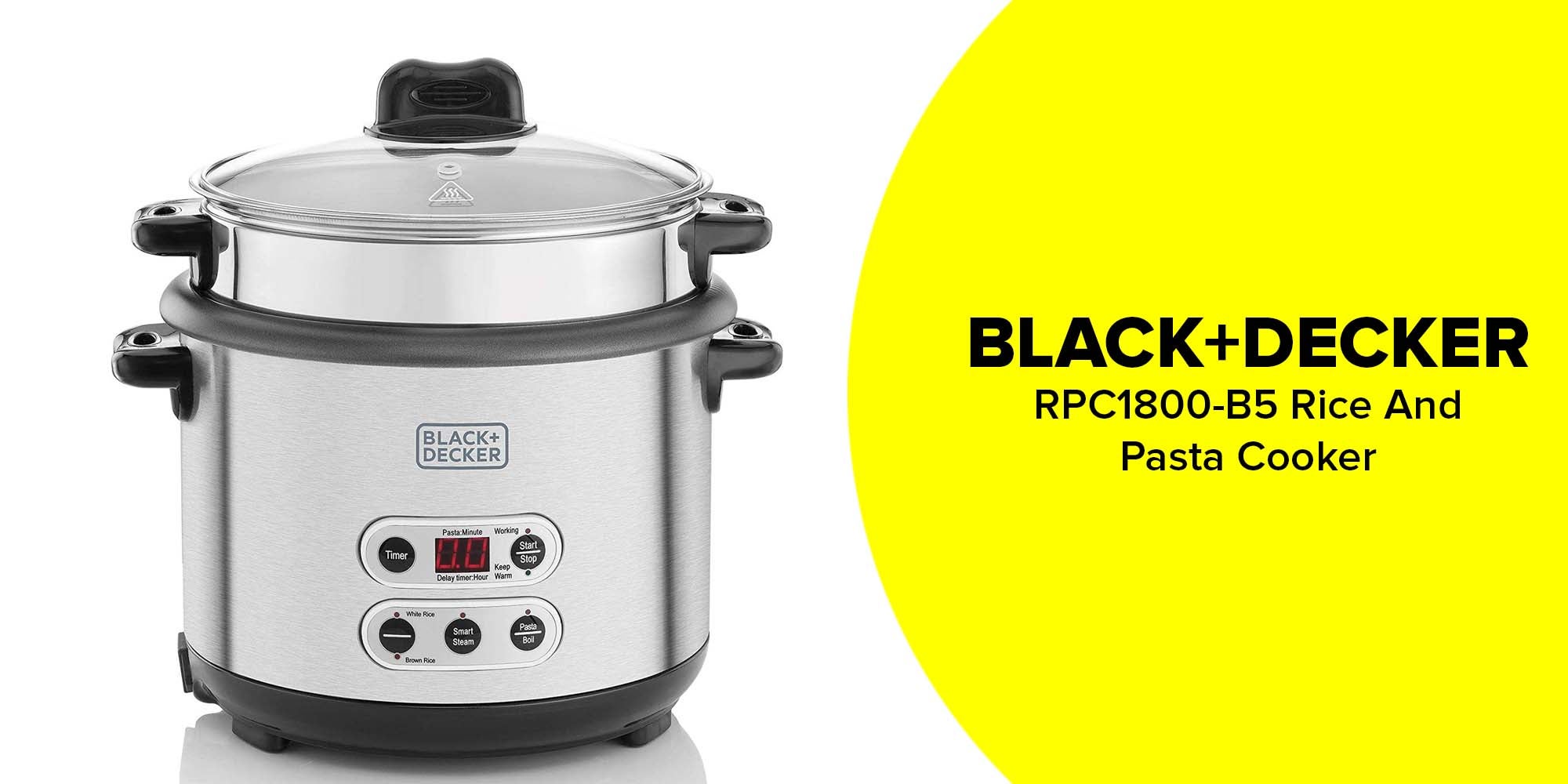 Rice And Pasta Cooker 1.8L RPC1800-B5 Silver/Black