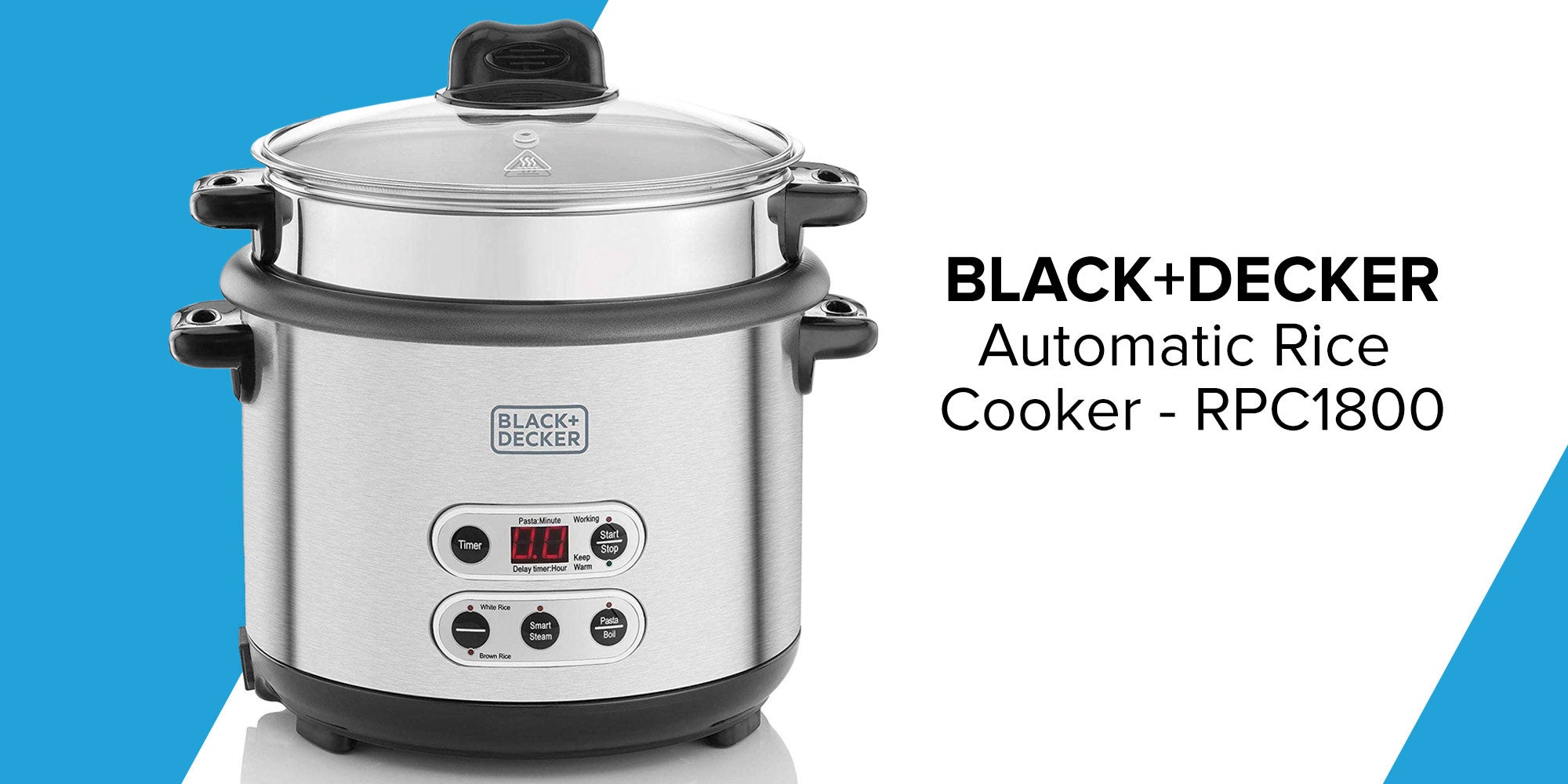 Automatic Rice Cooker 700W 1.8 L 700.0 W RPC1800 Silver/Black