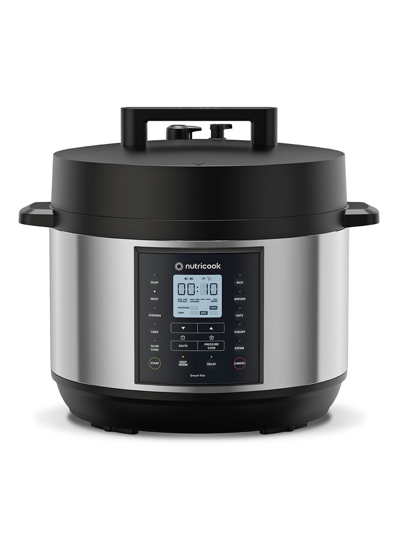 Smart Pot 2 Plus 9 Appliances in 1 Pressure Cooker Slow Cooker Rice Cooker Steamer Sauté Pot Yogurt Maker Soup Maker Cake Maker and Food Warmer 9.5 L 1500 W SP210L Silver/ Black